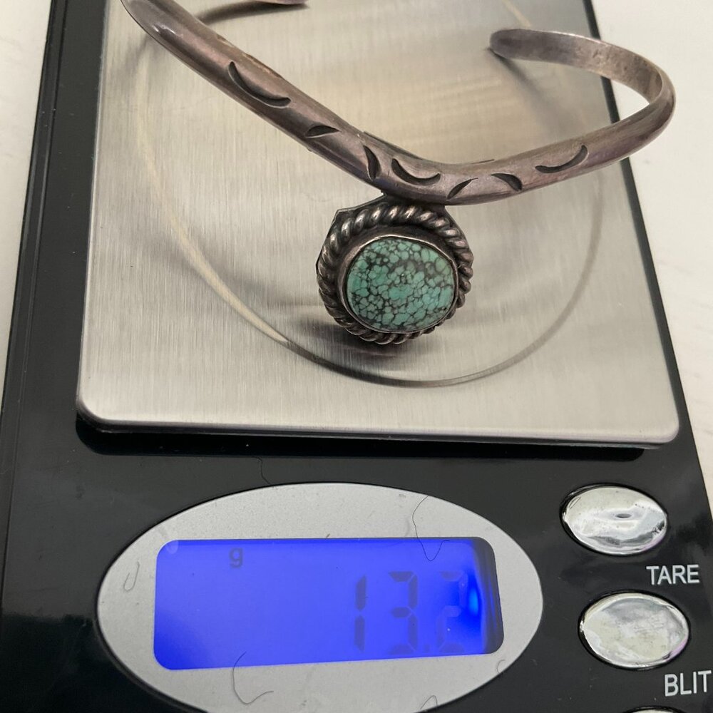 1960s Handmade Native American mountain turquoise bracelet - Picture 7 of 7
